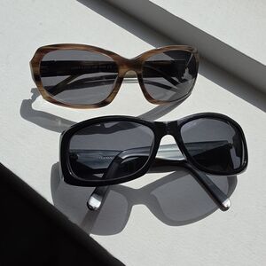 Anne Klein And Vera Wang Black and Brown Sunglasses Set